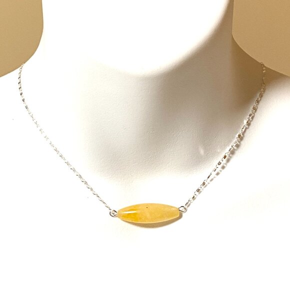 2/$20, Natural Yellow Aventurine Necklace, Genuine Gemstone & Stainless Chain - Picture 6 of 9